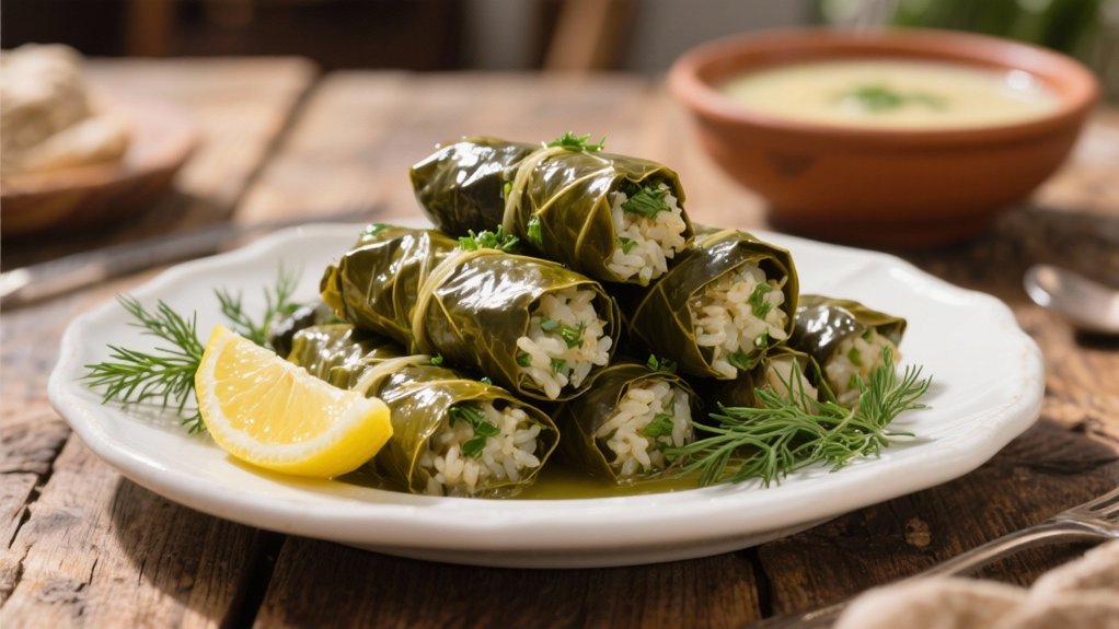 mediterranean flavors in dolmades