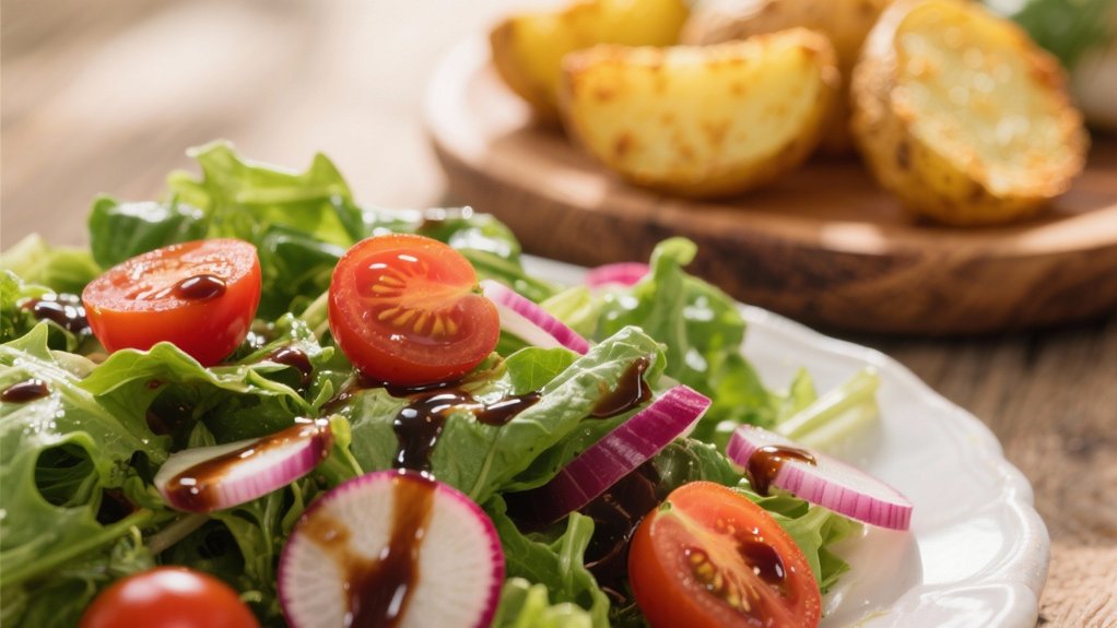 mixed greens with balsamic