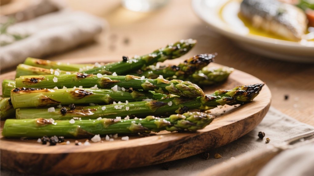 roasted asparagus complements fish stew