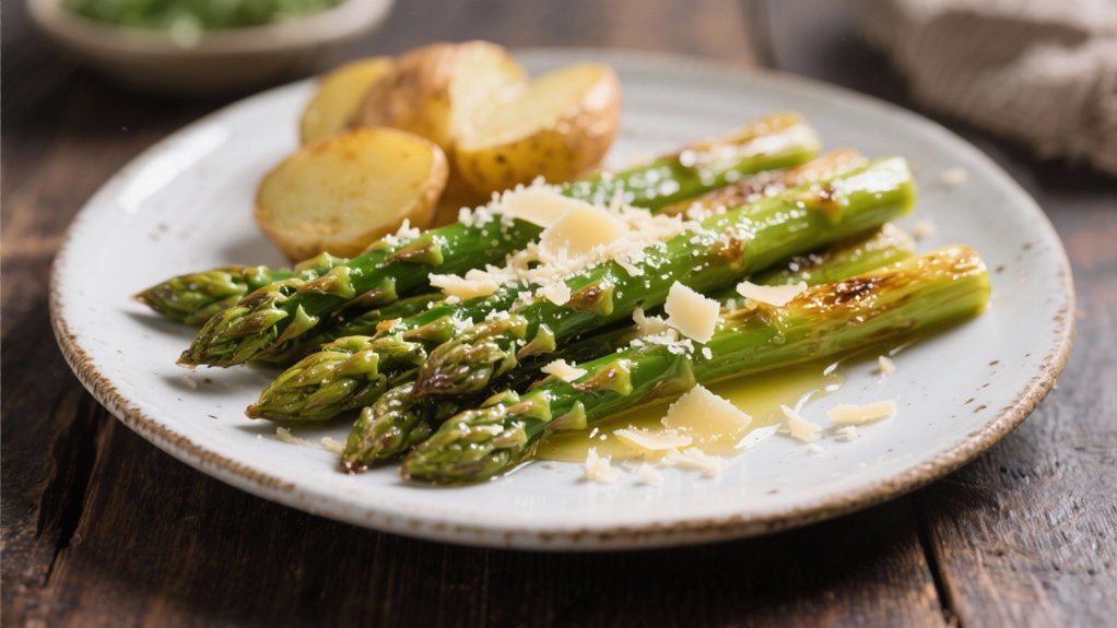 roasted asparagus with parmesan