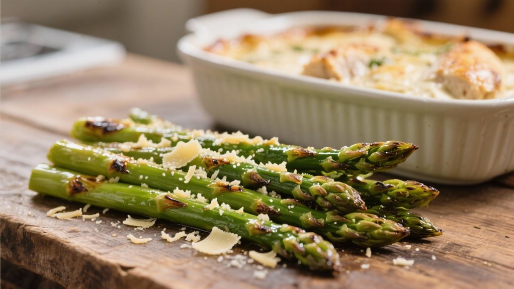 roasted asparagus with parmesan
