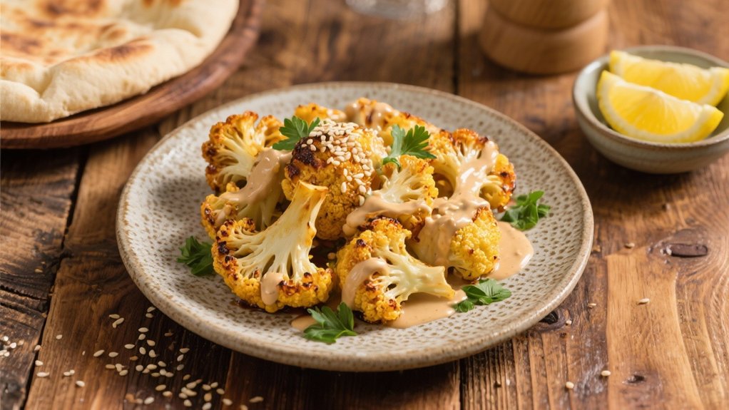 roasted cauliflower with tahini