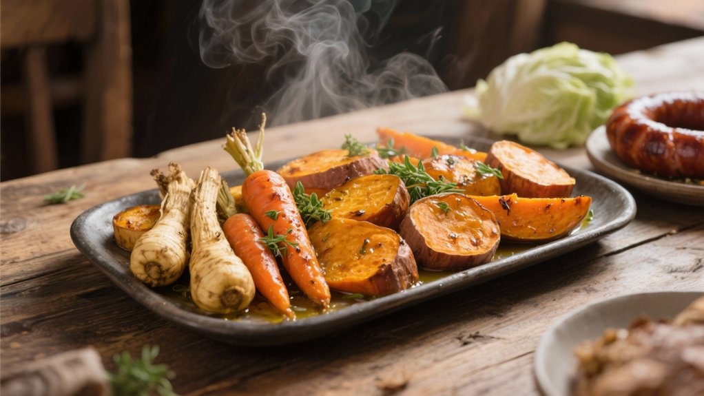 roasted colorful root vegetables