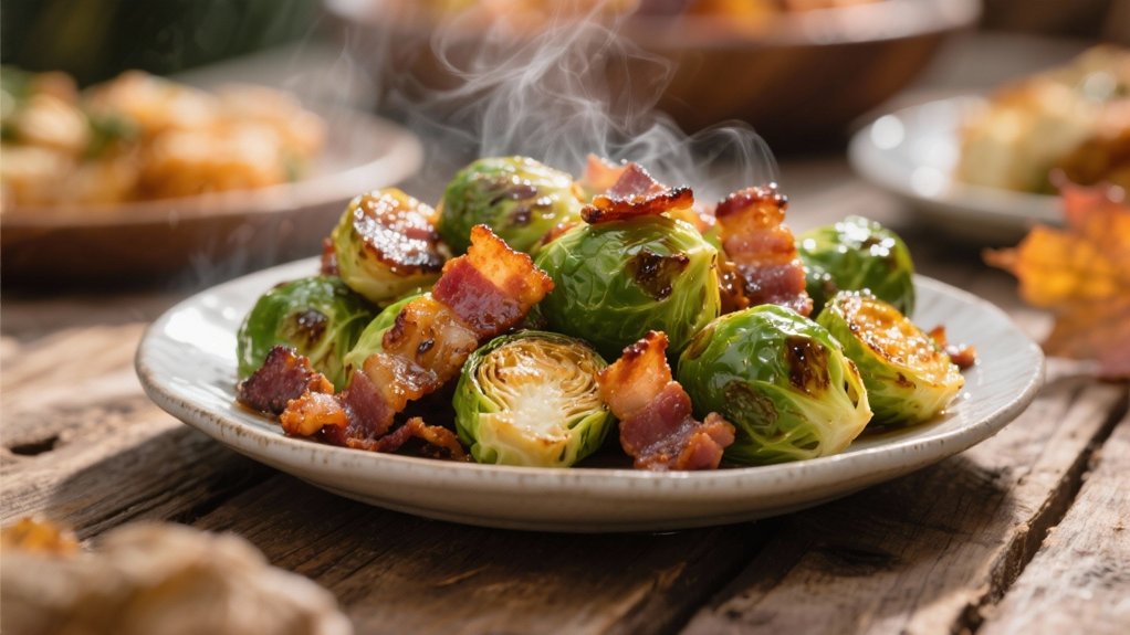 roasted sprouts crispy bacon