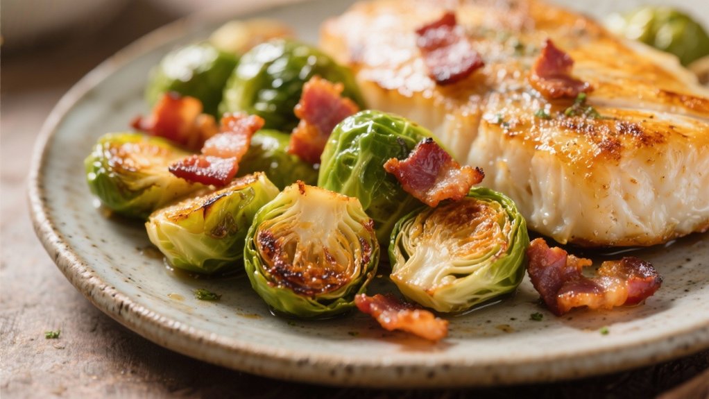 roasted sprouts with bacon