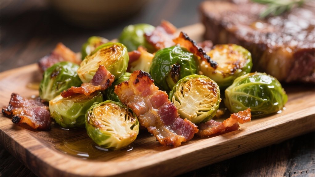 roasted sprouts with bacon