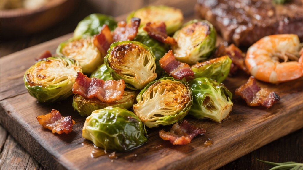 roasted sprouts with bacon