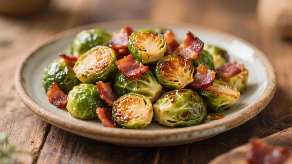 roasted sprouts with pancetta