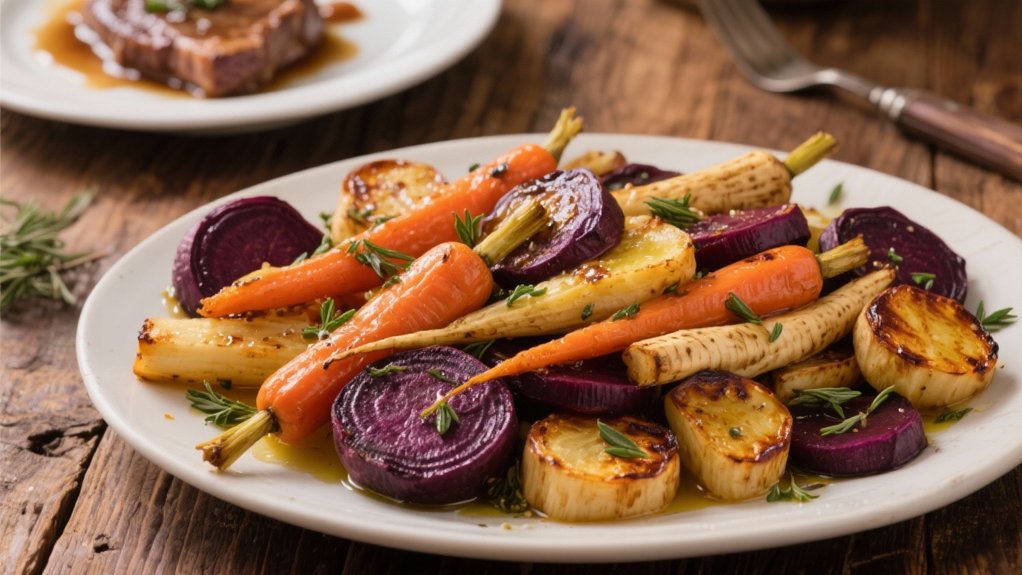 roasted vegetables enhance veal
