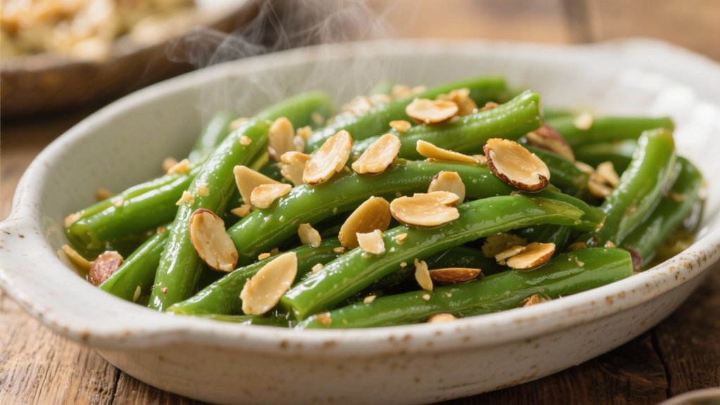 saut ed green beans with almonds