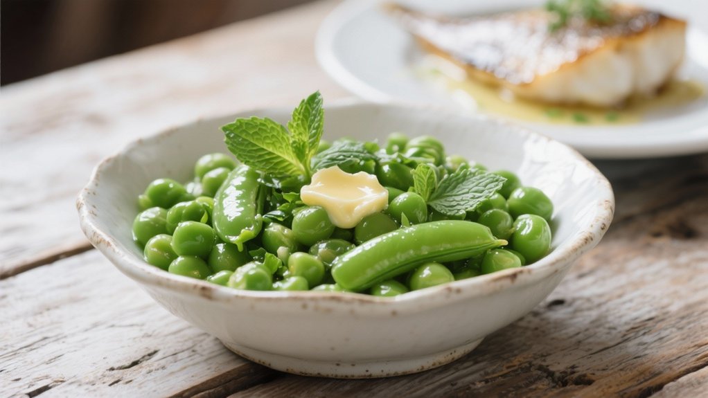saut ed peas with mint