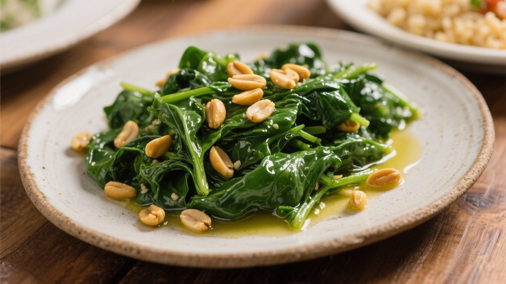 saut ed spinach enhances risotto