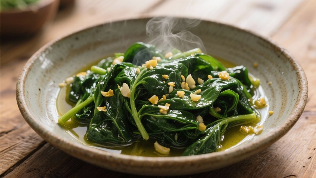 saut ed spinach enhances stracotto