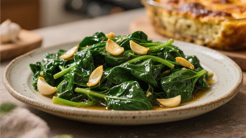 saut ed spinach with garlic