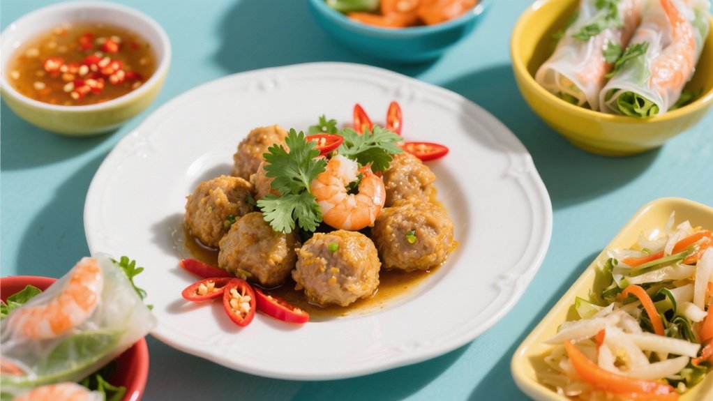 savory pork and shrimp meatballs