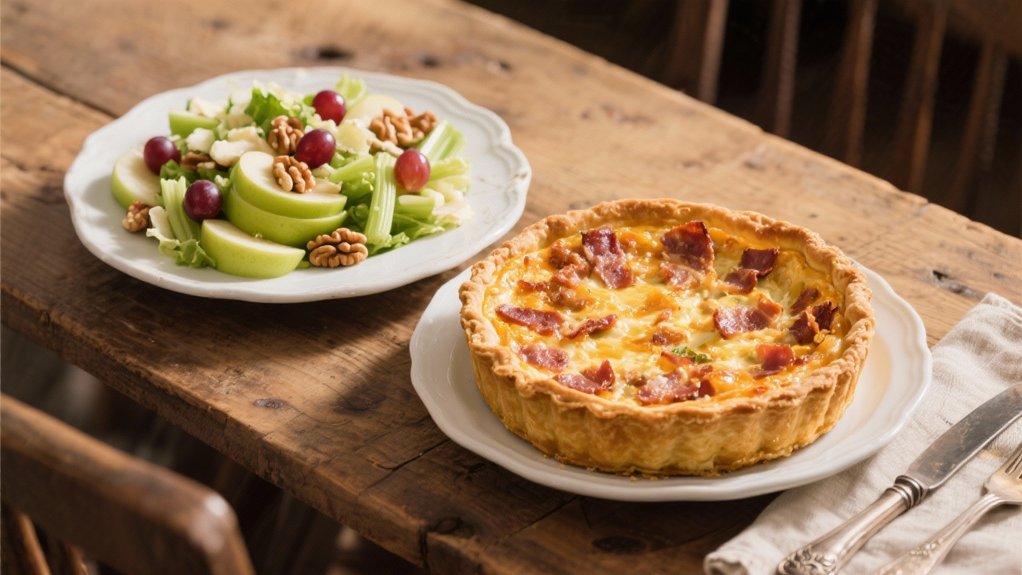 savory quiche complements refreshing salad