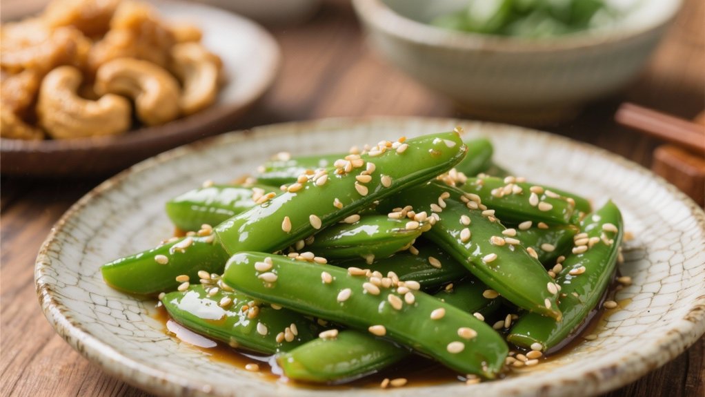 sesame oil green bean dish