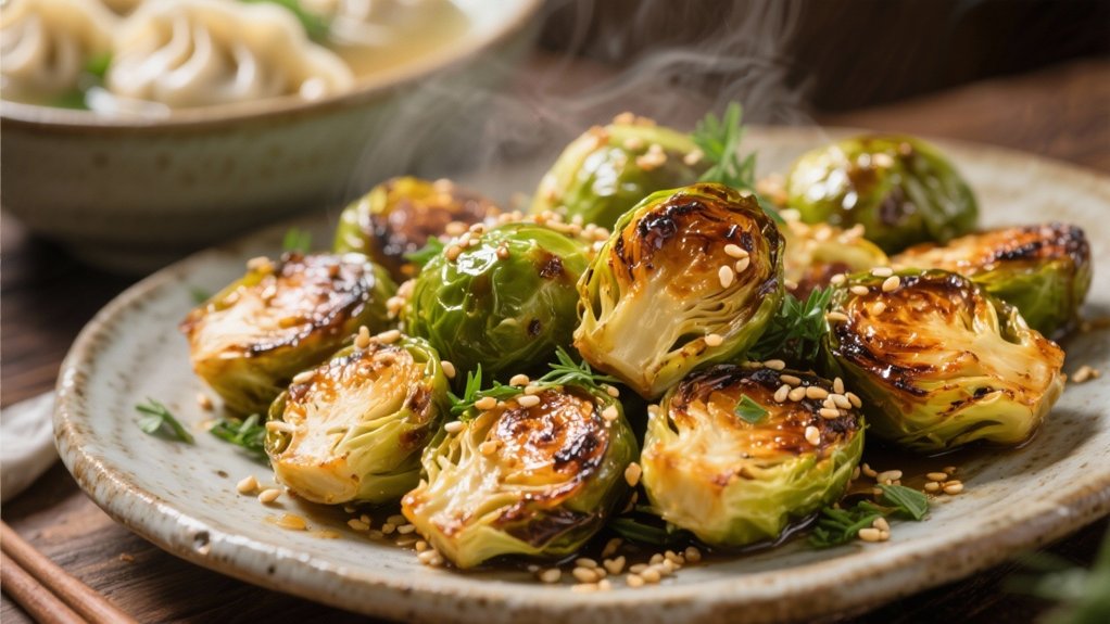 sesame roasted brussels sprouts delight