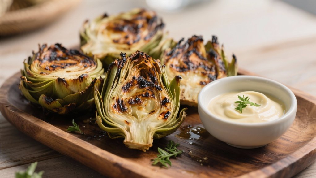 smoky grilled artichokes delight