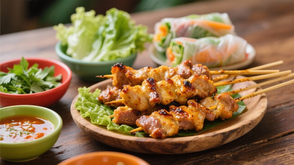 smoky grilled pork skewers