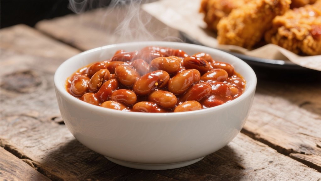 spicy chicken and baked beans