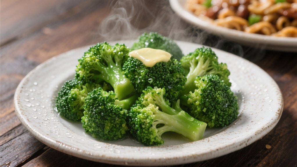steamed broccoli enhances dishes