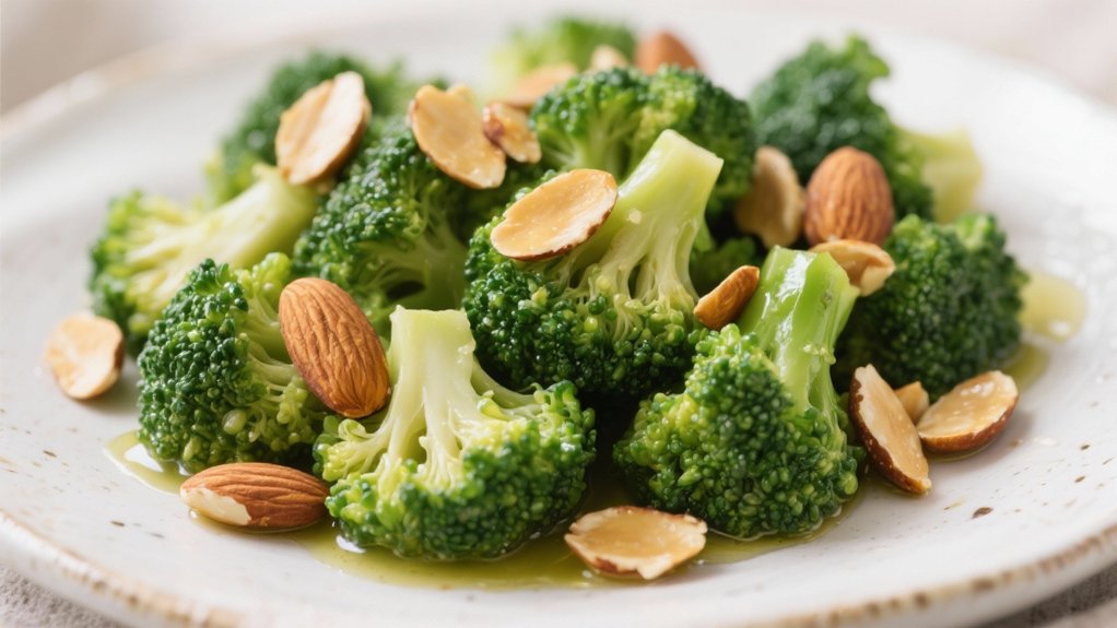 steamed broccoli with almonds