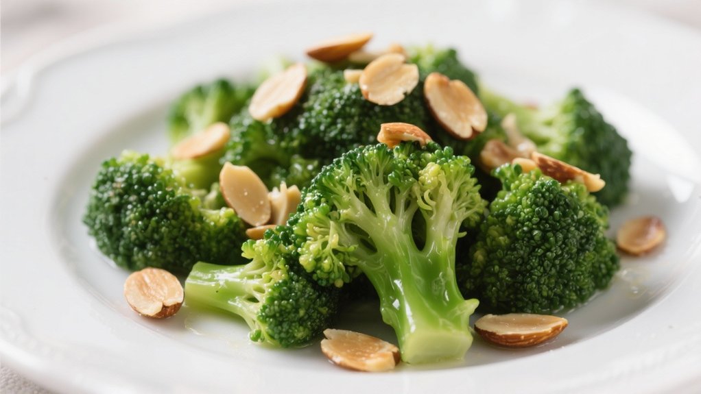 steamed broccoli with almonds