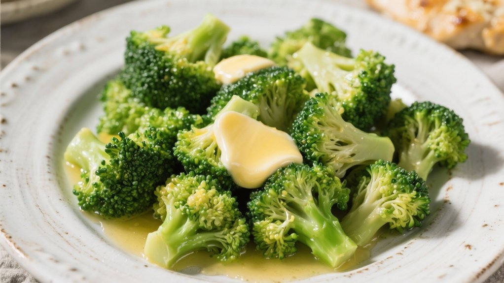 steamed broccoli with butter
