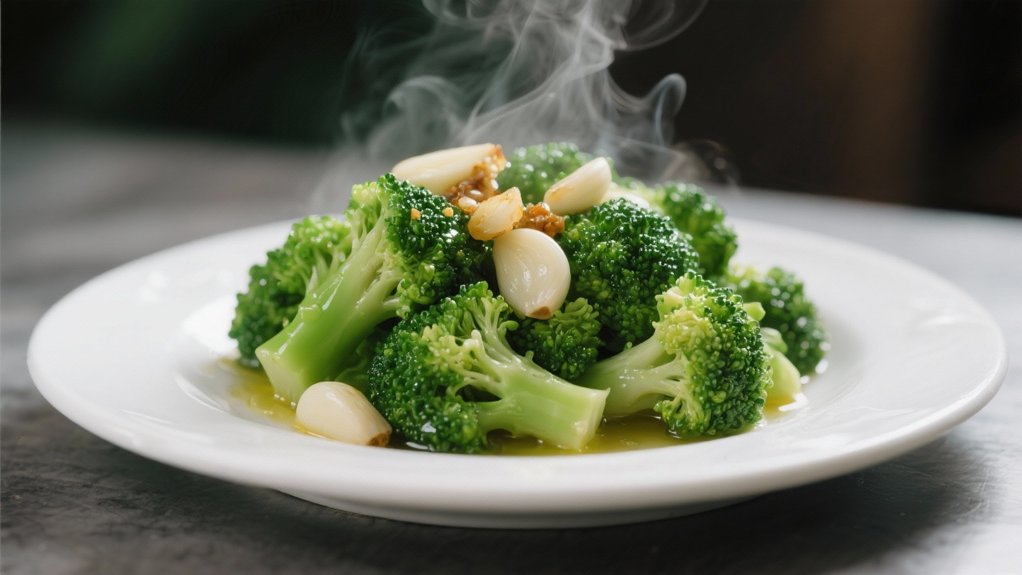 steamed broccoli with garlic