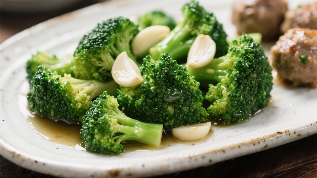 steamed garlic broccoli side dish
