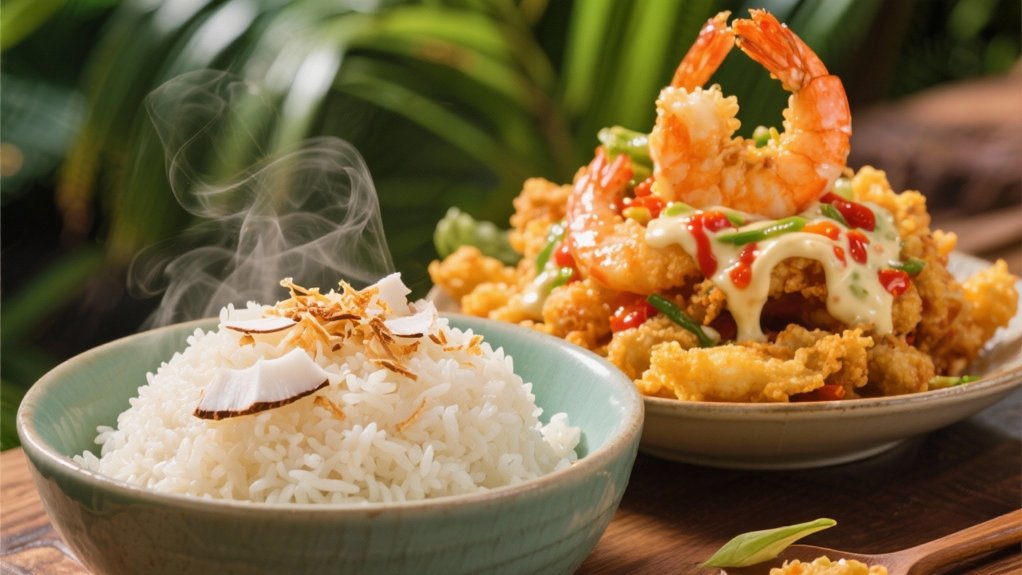 tropical coconut infused rice