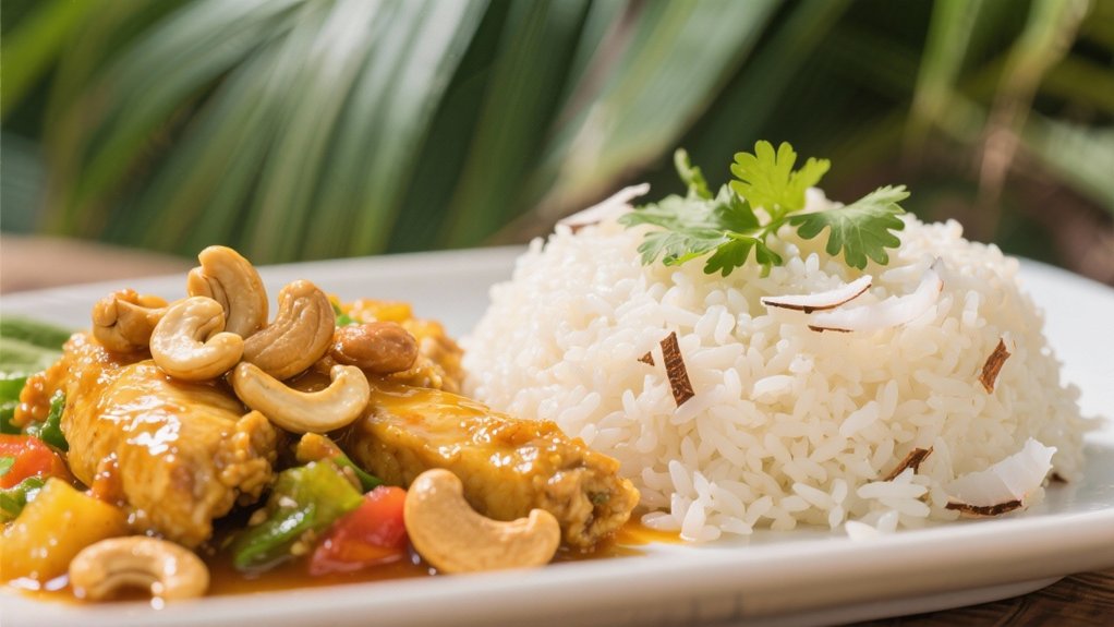tropical coconut infused rice dish