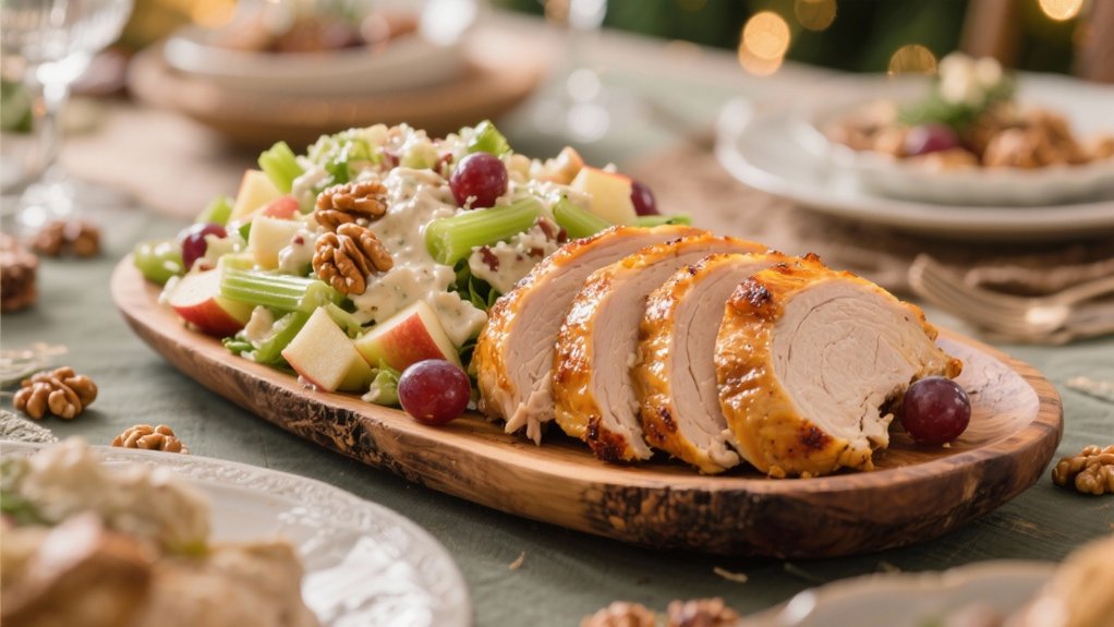 turkey slices complement salad
