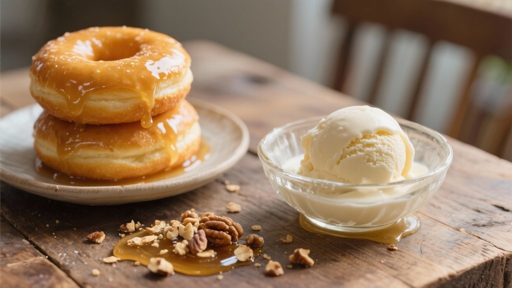 vanilla ice cream enhances donuts