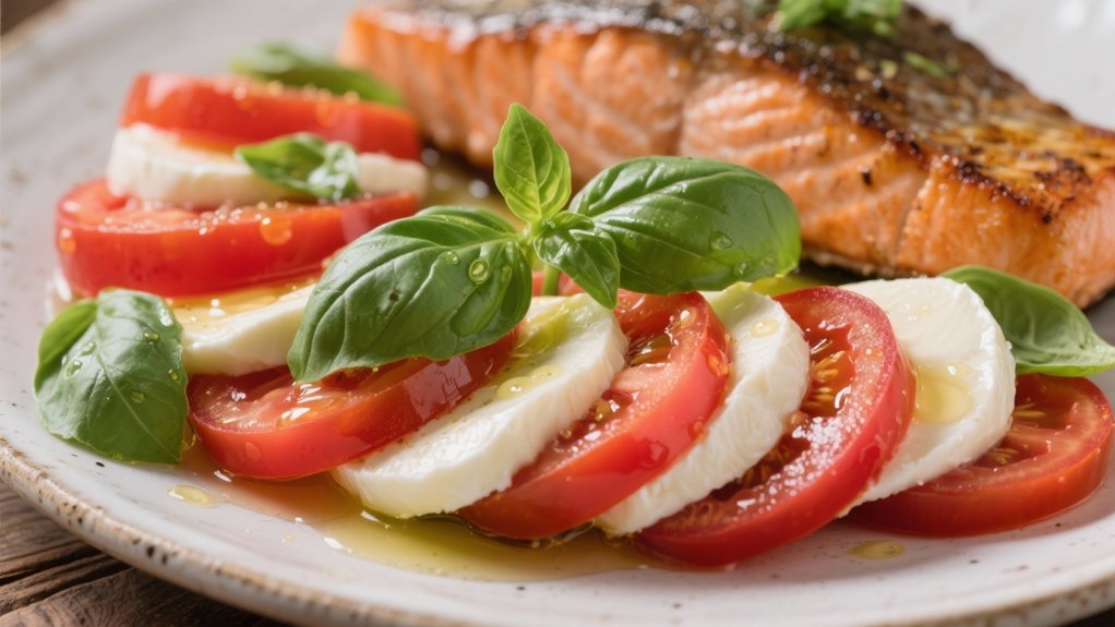 vibrant caprese salad layers