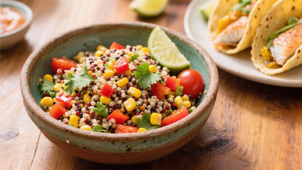 vibrant protein packed quinoa salad