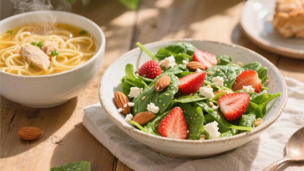 vibrant spinach strawberry salad