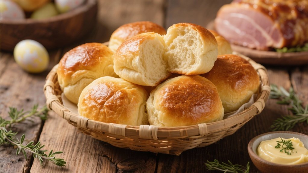 warm buttery dinner rolls