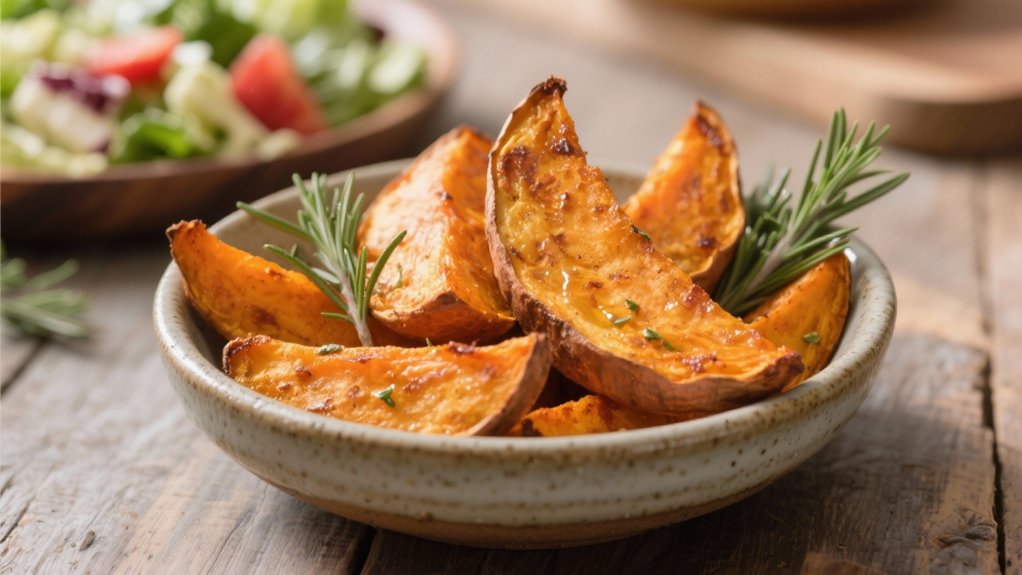 warm caramelized sweet potatoes