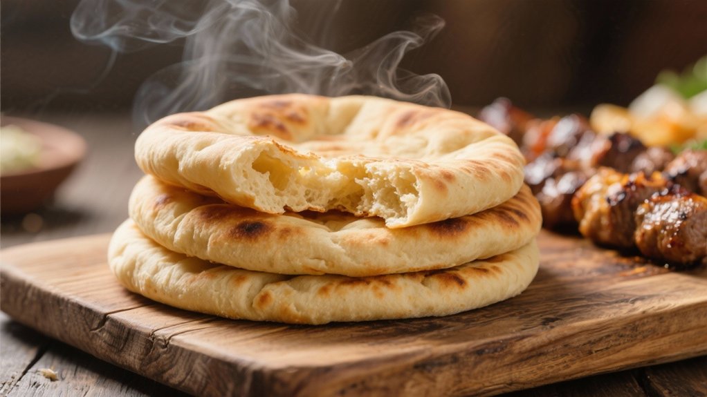 warm pita enhances cevapcici