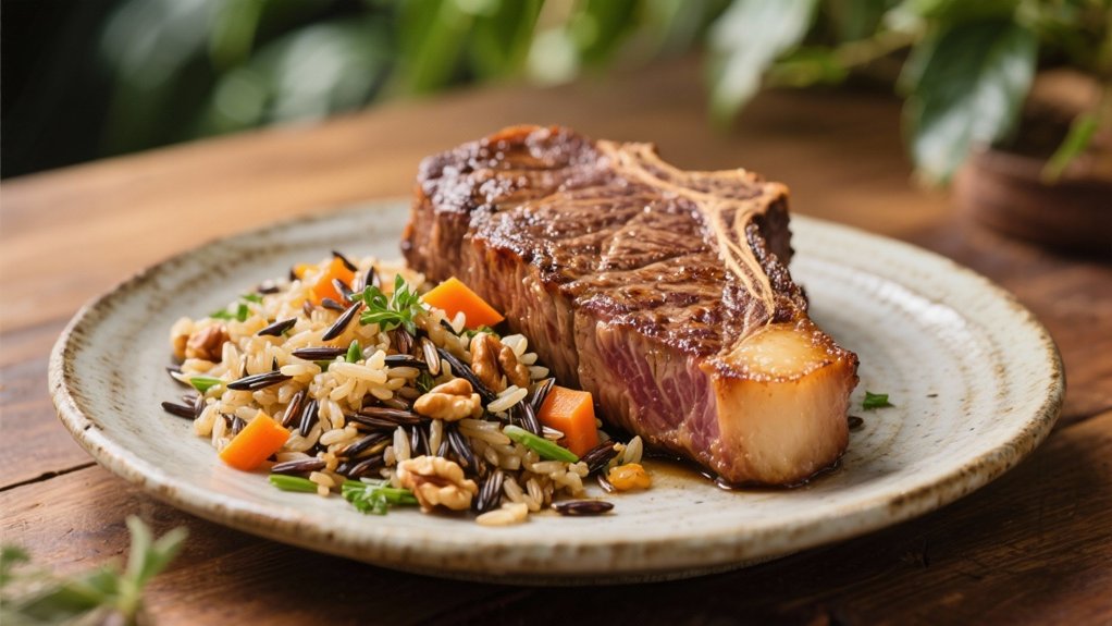 wild rice enhances wagyu