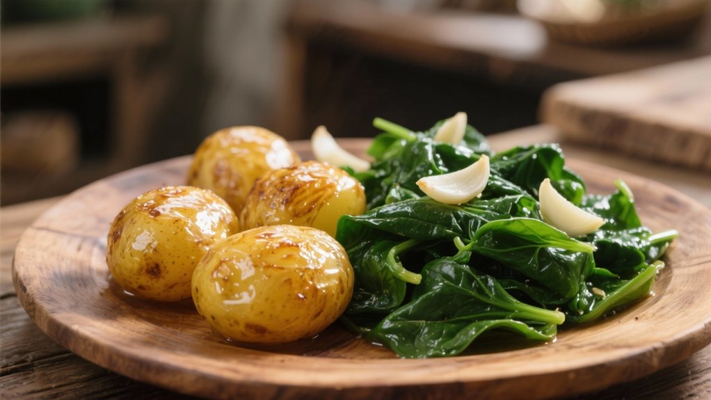 wilted spinach with garlic