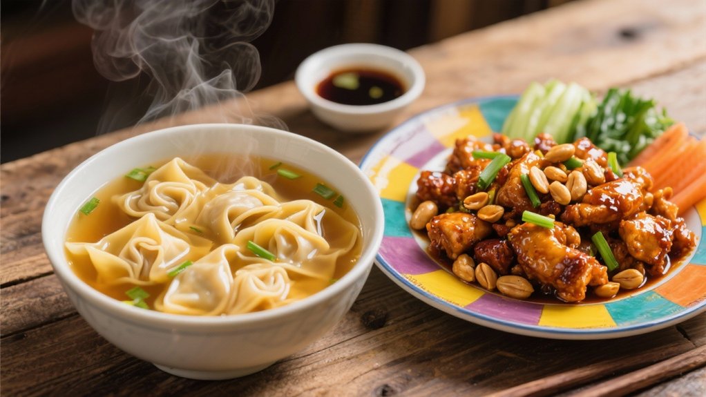 wonton soup balances flavors